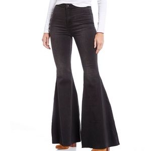 Free People Black Just Float On Flare Bell Bottoms Jeans Pants Size 25